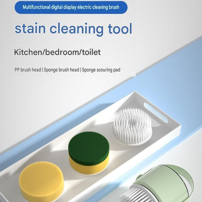 4-piece Green Electric Spin Scrubber Cordless Cleaning Brush(Includes three types of brush heads) for – product detail
