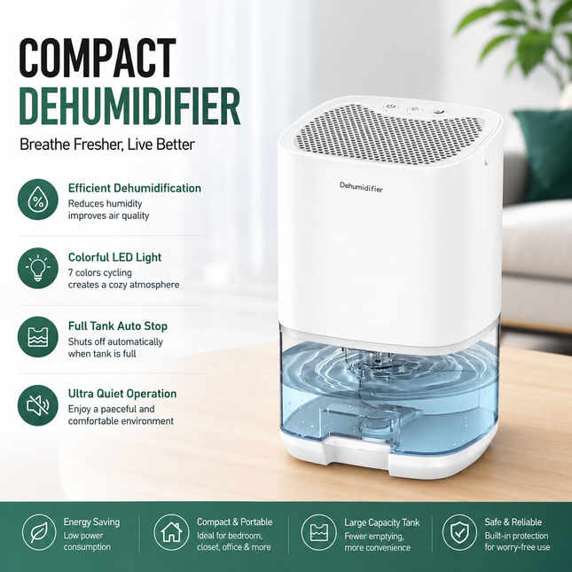 White Mini Quiet Dehumidifier for V888-ELOSUNG53371