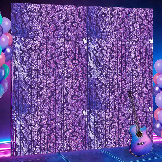 5 pcs Purple Lightning Tinsel Curtain Backdrop – product detail