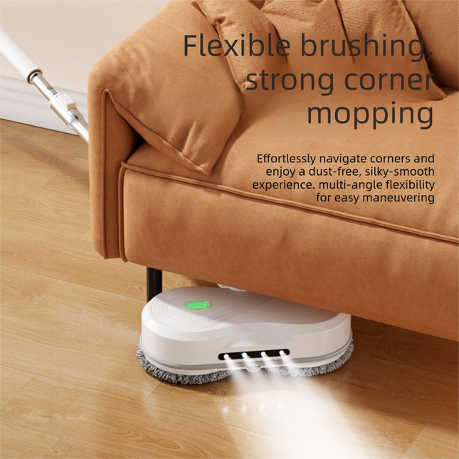 White Cordless Electric Spray Mop with LED Light Adjustable Handle Wireless Self-Propelled Floor – product detail