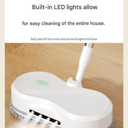 White Cordless Electric Spray Mop with LED Light Adjustable Handle Wireless Self-Propelled Floor – surface and form