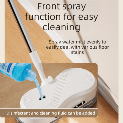 White Cordless Electric Spray Mop with LED Light Adjustable Handle Wireless Self-Propelled Floor – construction detail