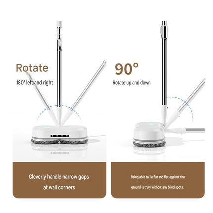 White Cordless Electric Spray Mop with LED Light Adjustable Handle Wireless Self-Propelled Floor – catalogue product detail