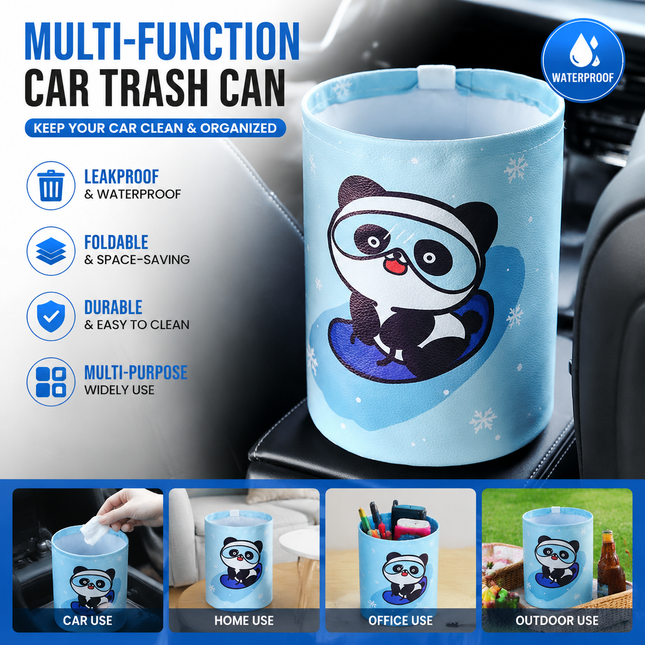 panda pattern Car Blue Trash V888-ELOSUNG53384