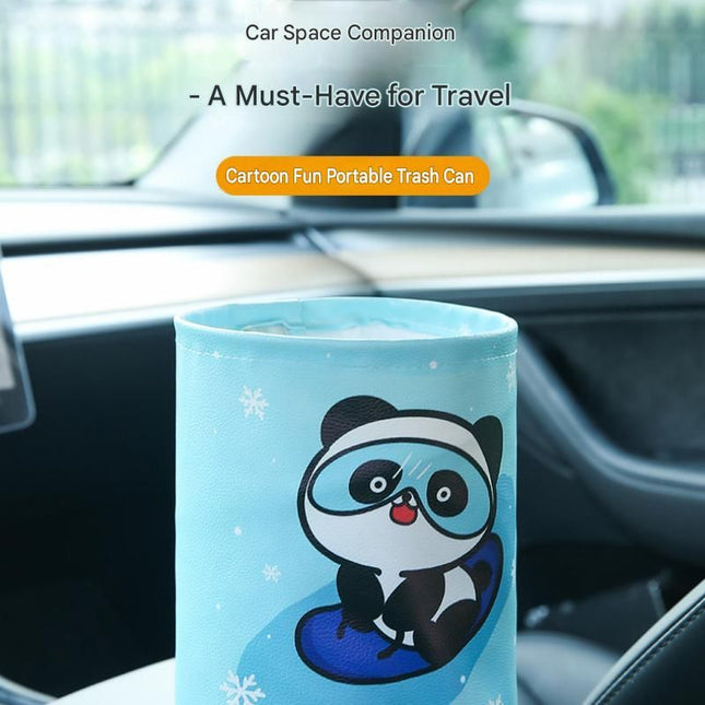 panda pattern Car Blue Trash – product detail