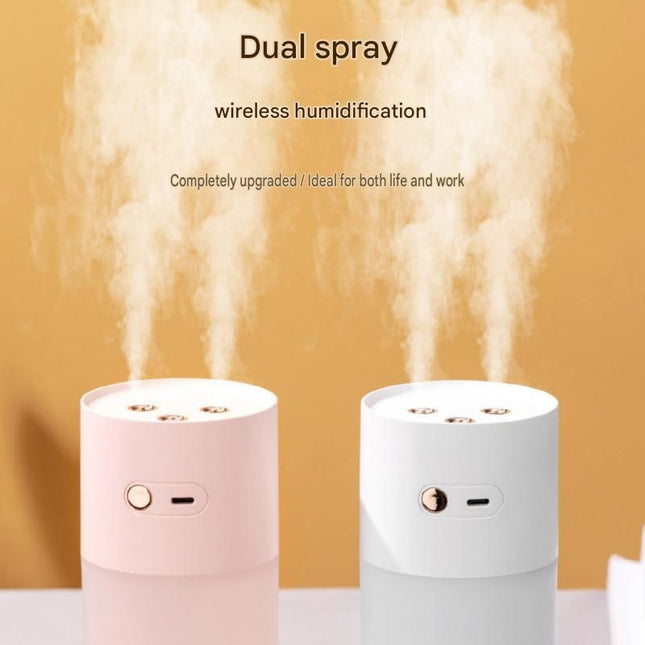 White Dual Spray USB Humidifier with Warm LED Night – product detail