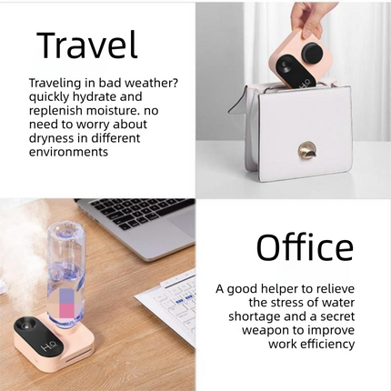 3PCS Smart Home Atmosphere Set – White USB Rechargeable Camera Humidifier & 2pcs White RGB Motion Sensor Wall Light, Magnetic Wireless Night Lamp with Remote Control for Bedroom, Living Room & Office