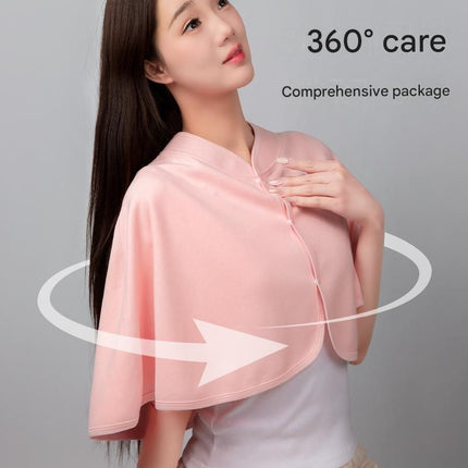 Pink Maternity Nursing Shoulder Wrap Cape – Ultra Soft Sakura Fleece Postpartum Shawl, Windproof Warm Nursing Cover for Breastfeeding, Pregnancy & Winter Comfort