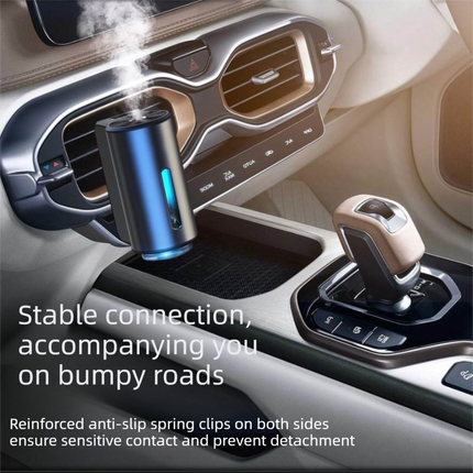 Golden Car Vent Air Freshener Diffuser (Includes a 10ml empty essential oil bottle) 3-Speed – shape and profile