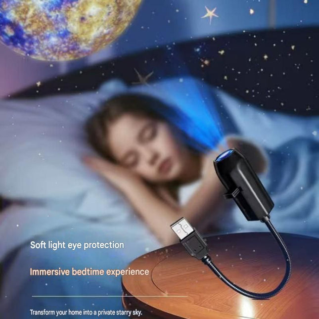 Black USB Projector Night Light 6-piece set Dreamy Butterfly and Marine Life Designs Rotating LED Lamp – product detail
