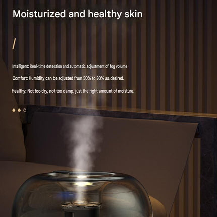 Black 500ml Smart Ultrasonic Humidifier & Aroma Diffuser – USB Silent Air Moisturizer, LED Bedroom Mist Maker