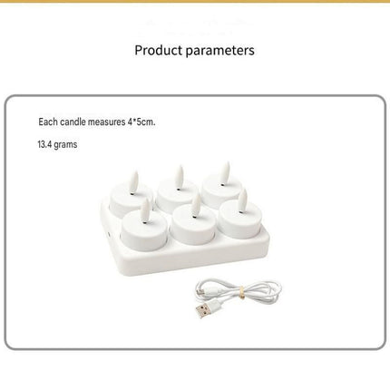 LED Rechargeable Flameless Candle Night Light Set (4 Units, with Lampshade)– USB Charging Decorative Tea Light Ambient Lighting for Christmas & Home Decor