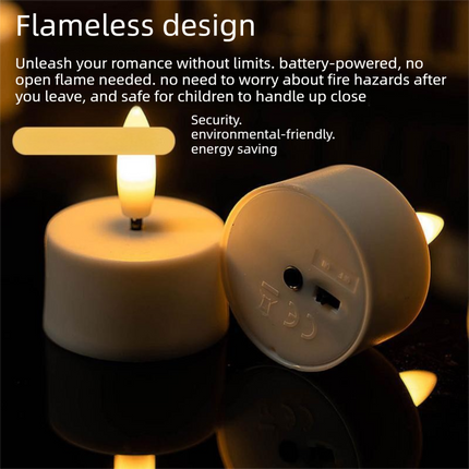 LED Rechargeable Flameless Candle Night Light Set (6 Units, with Lampshade)– USB Charging Decorative Tea Light Ambient Lighting for Christmas & Home Decor