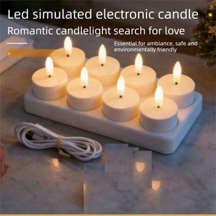 Birthday Party Backdrop and Rechargeable LED Candle Set - 180x115 cm Printed Floral, balloon, and candle patterns "Happy Birthday" polyester banner, includes 6 LED candles for Indoor Celebration Decor