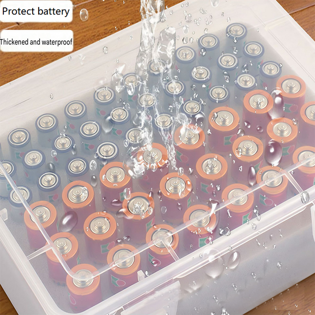 Grey AA/AAA Battery Storage Case 24 AA Plus 30 AAA Capacity Durable PP Organizer Box with Removable Foam – product detail