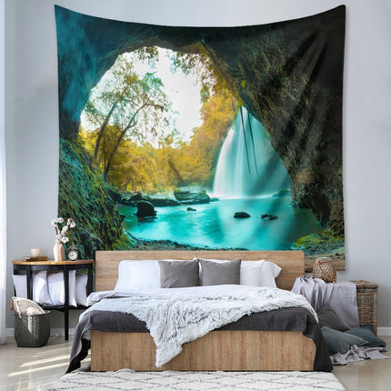 Mountain Lake Tapestry Wall Hanging 150 x 200cm Polyester Fabric Background Cloth Room Decor – hardware detail
