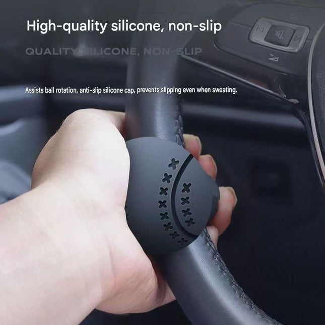 Car Steering Wheel Spinner Ball Crafted from silicone nylon and metal it features 360-degree rotation – product detail