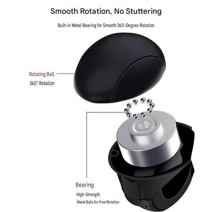 Car Steering Wheel Spinner Ball — Crafted from silicone, nylon, and metal, it features 360-degree rotation and a non-slip grip. Easy to install, it helps you steer effortlessly and navigate turns smoothly