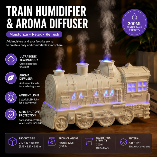 White Retro Train Aromatherapy V888-ELOSUNG53551