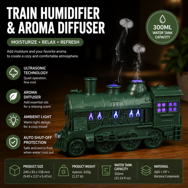 Green Retro Train Aromatherapy V888-ELOSUNG53552