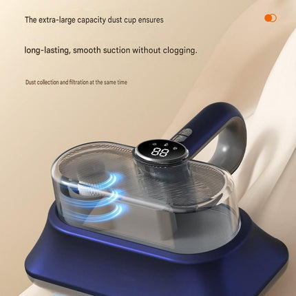 Winter Home Cleaning Comfort Kit - White Retro Train Aromatherapy Humidifier and White Cordless UV Mite Remover Vacuum - 300ml Ultrasonic Mist with Jellyfish Smoke Ring, 400ml Dust Cup, LED Night Light, Remote Control for Bedroom and Bedding Cleaning