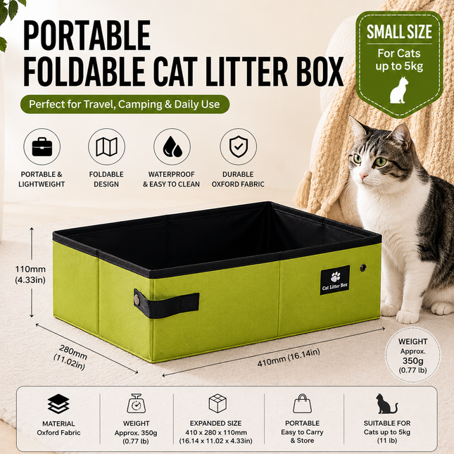 Green Small size Portable Foldable Cat Litter V888-ELOSUNG53560