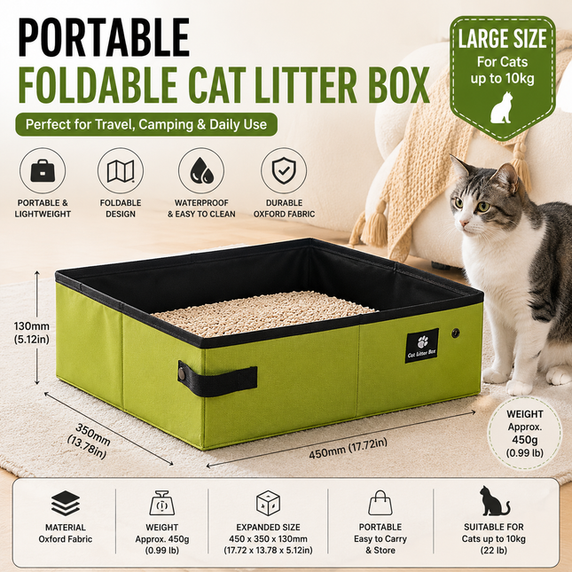 Green Large size Portable Foldable Cat Litter V888-ELOSUNG53561