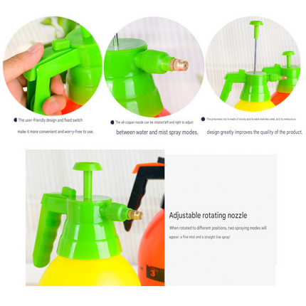 3L Blue Pressure Sprayer - PP Plastic Garden Watering Can with Adjustable Brass Nozzle, Hand Pump for Plants and Home Cleaning