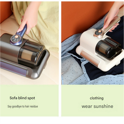 Visualized dust box Black Wireless UV Mite Remover Vacuum - 10000Pa Strong Suction, High Frequency Tapping, Washable HEPA Filter, Carpet Mite Remover，Lightweight Handheld Cleaner for Bed Sofa Pet Hair