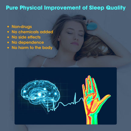 Black Portable EMS Pulse Sleep Aid Device - 15 Adjustable Levels, Dual Mode Handheld Relaxation Tool for Stress Relief and Better Sleep Quality