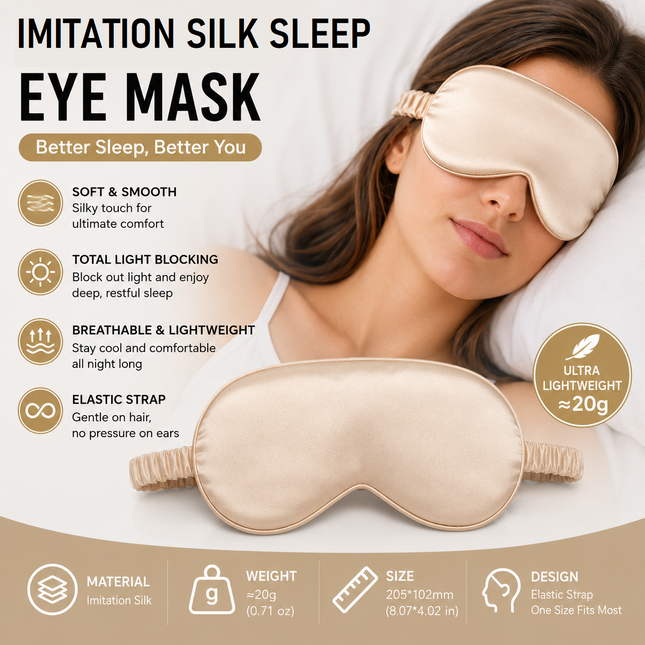 Champagne gold Imitation Silk Sleep Eye Mask
