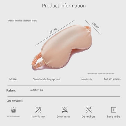Champagne gold Imitation Silk Sleep Eye Mask – construction detail