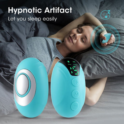 Winter Sleep Aid Bundle - White Handheld EMS Pulse Device with 15 Levels and Champagne gold Imitation Silk Eye Mask for Relaxation, Travel, and Night Rest