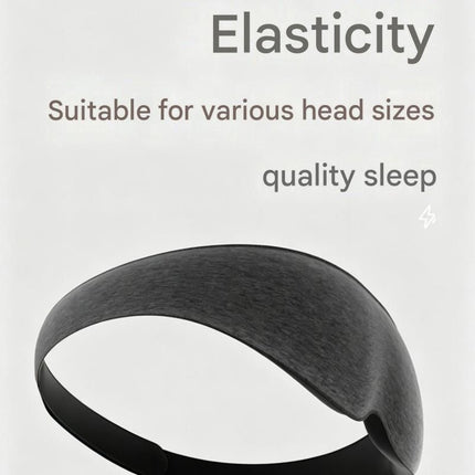 Grey 3D Contoured Sleep Mask with Integrated Earplugs - Zero Pressure Eye Cover, Light Blocking, Noise Reduction, Breathable Milk Silk for Travel and Nap