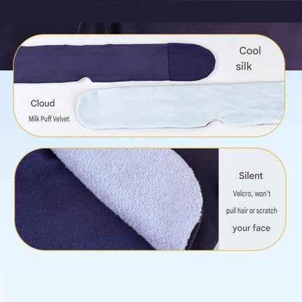 Blue Weighted Sleep Mask - Double-Sided Cooling and Warm Fabric, Micro-Bead Pressure Design, 72cm Adjustable Wrap, Light Blocking Eye Cover for Travel and Home Use