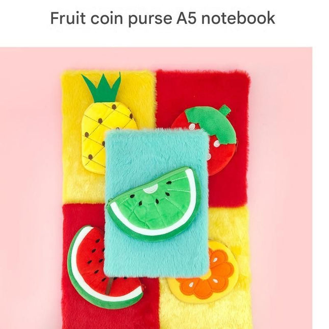 Fruit-Shaped Office Supplies Set-3 packs Orange Shaped Sticky Notes and A5 Plush Notebook with – product detail