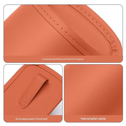 Red Universal Car Door Cup Holder - PU Leather Hanging Storage Organizer for Seat Back and Console side and Door storage compartment - Multi-Purpose Beverage Pocket with Secure Clip Design for Travel and Commute