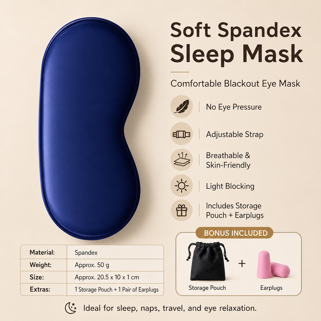 Blue Spandex Sleep Eye Mask