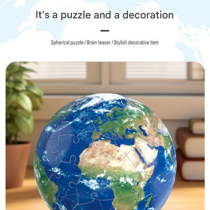 3D Globe Puzzle - 60 Piece Spherical Jigsaw , PVC Earth Model for Education and Home Decor