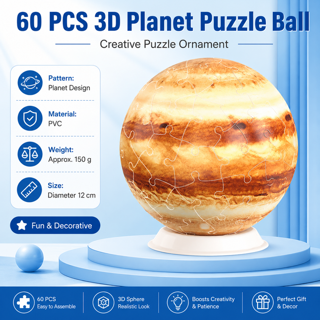60 Piece 3D Jupiter Puzzle Ball