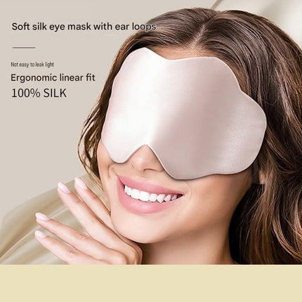 Purple Mulberry Silk Sleep Eye Mask - Cloud Shaped Blackout Blindfold with Adjustable Strap, Lightweight Travel and Nap Essential for Sensitive Skin