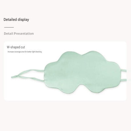 Blue Mulberry Silk Sleep Eye Mask - Cloud Shaped Blackout Blindfold with Adjustable Strap, Lightweight Travel and Nap Essential for Sensitive Skin