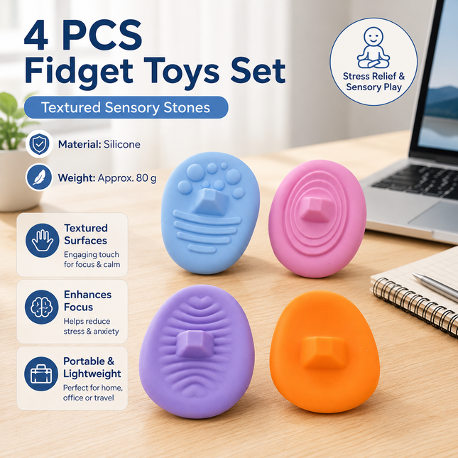 4 Piece Dark-colored version Silicone Fidget Toys V888-ELOSUNG53683