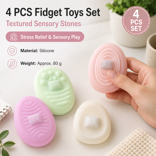 4 Piece Light-colored version Silicone Fidget Toys V888-ELOSUNG53684