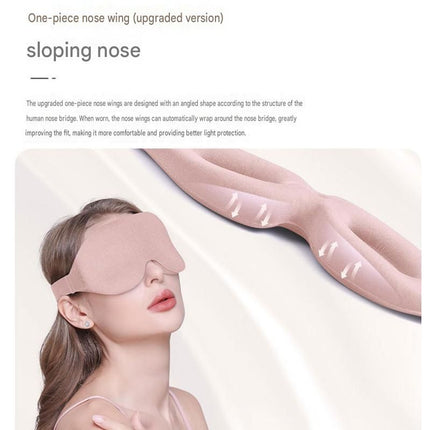 Grey 3D Contoured Sleep Eye Mask - 360 Degree Blackout Blindfold with Adjustable Strap and Nose Wing Design for Side Sleepers, Travel and Nap
