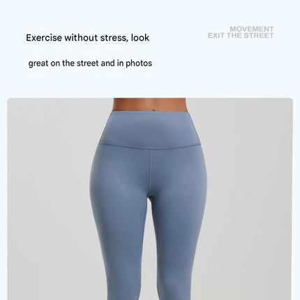 Pink M Size Women's High Waist 3/4 Yoga Leggings - Peach Hip Lift Design, Breathable Stretch Fabric for Gym Running and Daily Wear