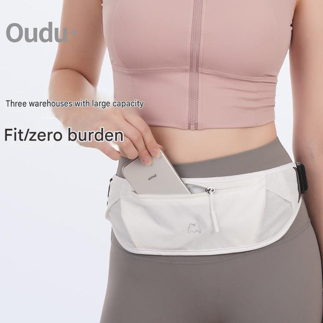 Black Running Waist Pack Made of waterproof nylon with an adjustable strap (fits waist sizes – product detail