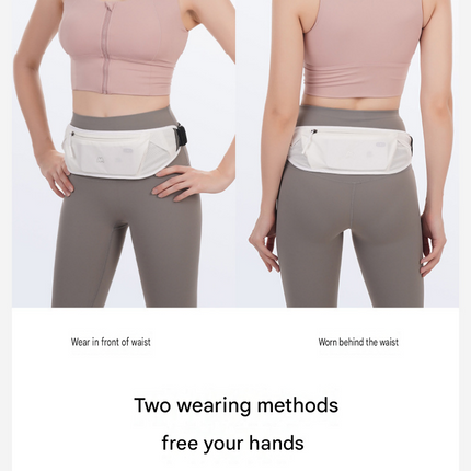 Pink Running Waist Pack—Made of waterproof nylon with an adjustable strap (fits waist sizes 60–110 cm); features a three-pocket design to store a phone and keys, includes reflective strips for safety during night runs, and is suitable for running, mountai