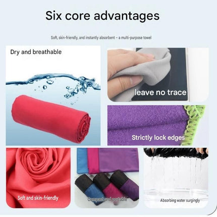 2 Piece Light Blue Microfiber Sports Towel Set -  152*76cm and 80*40cm Quick Dry Gym Towels, Ultra Absorbent Sweat Towel for Fitness Running Swimming, Lightweight Travel Friendly