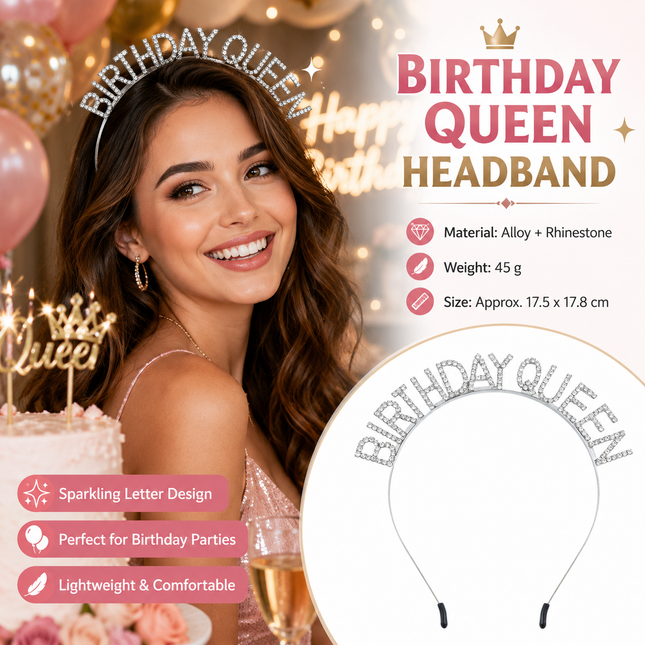 Silvery Birthday queen Rhinestone decorative V888-ELOSUNG53814